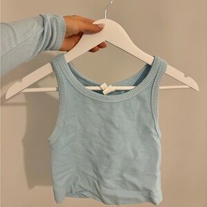 Light Blue Ribbed Tank Top